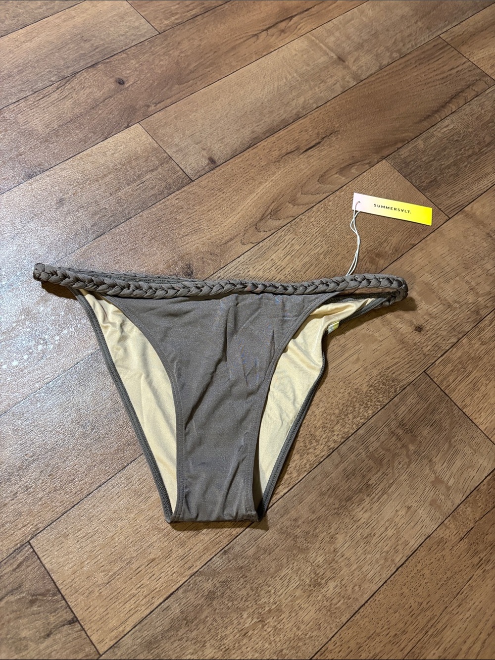 Summersalt Deep V Halter Braids Karina bikini bottom 8 NWT pool beach resort